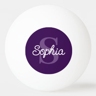 Lila Name für Monogramm Tischtennisball