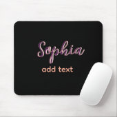 lila Name Mädchen Chef Schwarz Mousepad (Mit Mouse)
