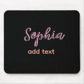 lila Name Mädchen Chef Schwarz Mousepad (Vorne)