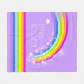 Lila Name Regenbogensterne Fleecedecke (Vorderseite (Horizontal))