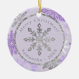 Lila Name Snowflake Personalisiert Keramik Ornament