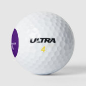 Lila Name und moderne Monogramme Golfball (Logo)