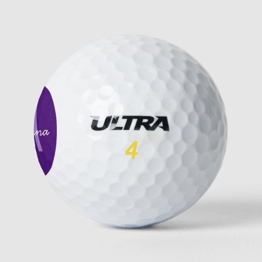 Lila Name und moderne Monogramme Golfball (Logo)