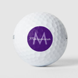 Lila Name und moderne Monogramme Golfball