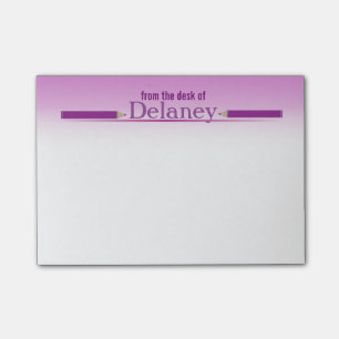 Lila Namensschaukasten-Post-Itanmerkungen Post-it Klebezettel