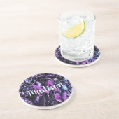 Lila Namensschilder für benutzerdefinierte Marmor  Getränkeuntersetzer (Seite)