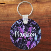 Lila Namensschilder für benutzerdefinierte Marmor Schlüsselanhänger (Vorderseite)