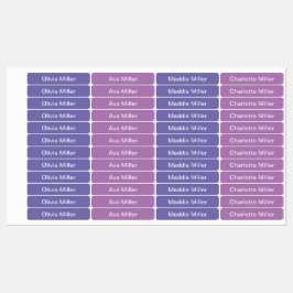 Lila Namensschilder für die Kindertagesstätte Etiketten