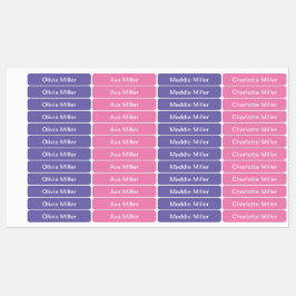 Lila Namensschilder für die Kindertagesstätte Etiketten