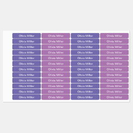 Lila Namensschilder für die Kindertagesstätte Etiketten