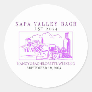 Lila Napa-Tal Bachelorette Gevor-Sticker Runder Aufkleber
