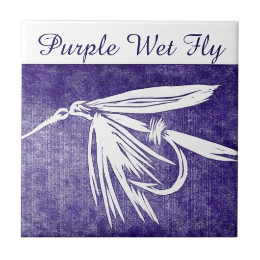 "Lila Nassfliege" Forelle Fliege Fliesen. Fliese (Vorderseite)