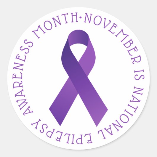 Lila National Epilepsy Awareness Montag, Band Runder Aufkleber (Vorderseite)