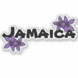 Lila nationale Blume Jamaikas Aufkleber