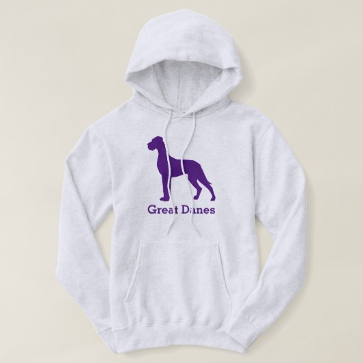 Lila Natural Great Dane Hoodie (Design vorne)