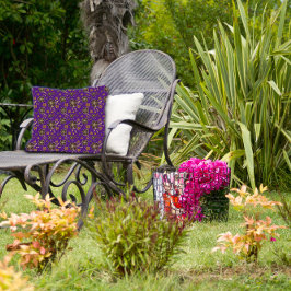 Lila Naturbraun-Blume Kissen