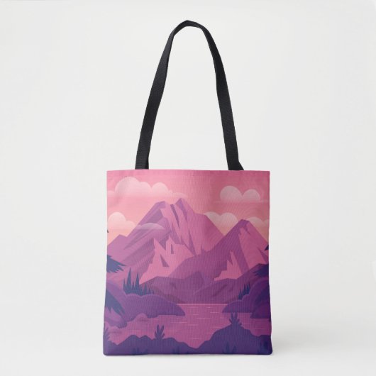 Lila Naturlandschaft Tasche (Vorderseite)