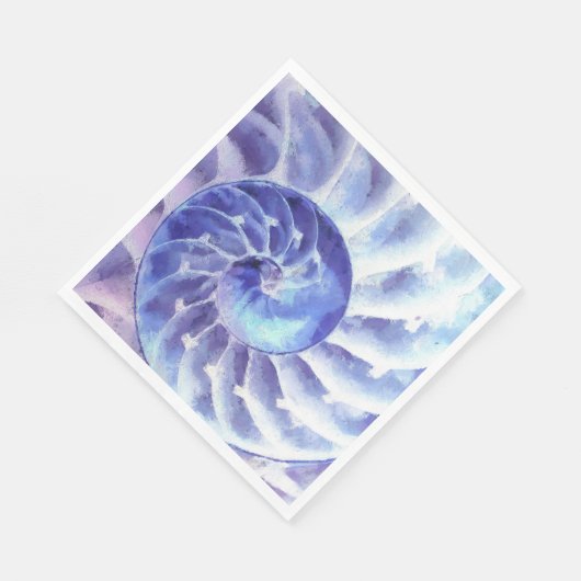 Lila Nautilus Art Serviette (Ecke)