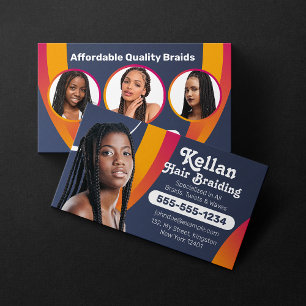 Lila & Navey Blue African Hair Braiding Salon Visitenkarte