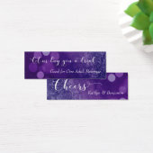 Lila Navy Ombre Glitzer Bokeh Mini Drink Ticket (Schreibtisch)