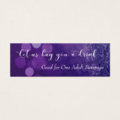 Lila Navy Ombre Glitzer Bokeh Mini Drink Ticket (Vorderseite)