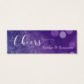 Lila Navy Ombre Glitzer Bokeh Mini Drink Ticket (Rückseite)