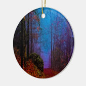 Lila Nebel aus gestrichenem Wald Keramik Ornament (Links)