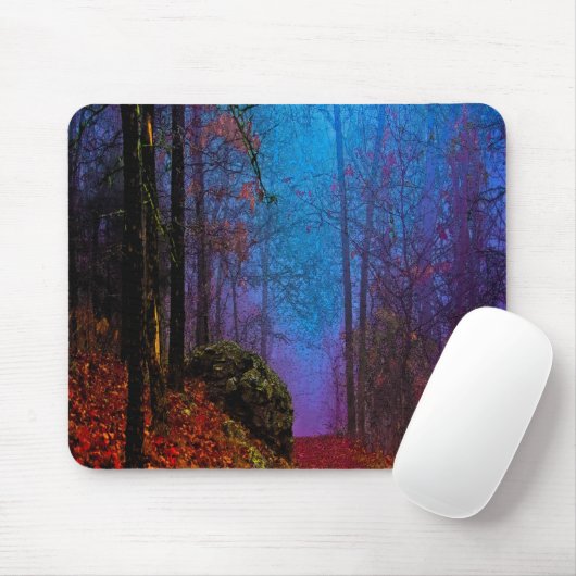 Lila Nebel aus gestrichenem Wald Mousepad (Mit Mouse)