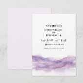 Lila-Nebel-Hochzeit Save The Date (Vorne/Hinten)