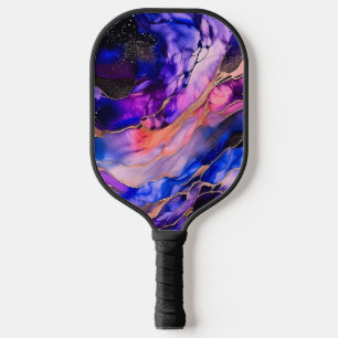 Lila Nebel im Weltraum Pickleball Schläger