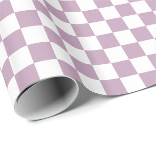 Lila Nebel Lila und Weiße Karo Quadrate Geschenkpapier