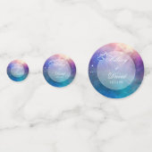 Lila Nebel und Glitzer Konfetti (Vorderseiten)