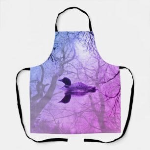 Lila Nebelbäume, schwarz-weiß auf dem See Schürze