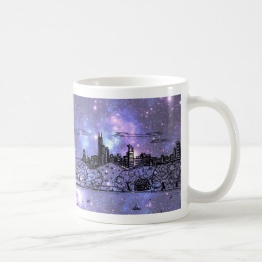 Lila Nebelfleck-Comic-Art-Chicago-Tasse Tasse (Rechts)
