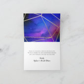 Lila Nebula Celestial Art Geometric Gold Dankeskarte (Innenseite)