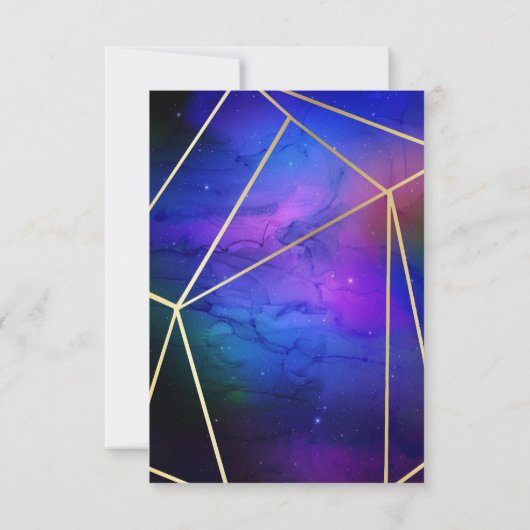 Lila Nebula Celestial Art Geometric Gold UAWG Einladung (Rückseite)