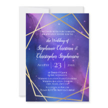 Lila Nebula Celestial Art Geometric Gold Wedding