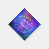 Lila Nebula Celestial Art Geometric Gold Wedding Serviette (Ecke)