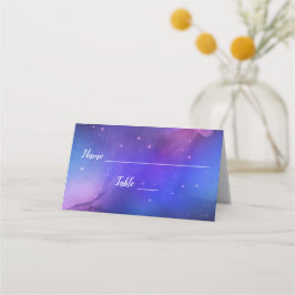Lila Nebula Celestial Art Wedding Table Place Platzkarte