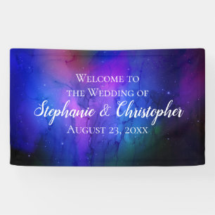 Lila Nebula Celestial Art Weltraum Hochzeit Banner