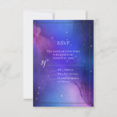 Lila Nebula Celestial Art Weltraum Hochzeit Einladung (Vorderseite)