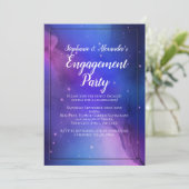 Lila Nebula Celestial Art Weltraum Hochzeit Einladung (Stehend Vorderseite)