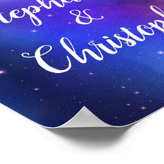 Lila Nebula Celestial Art Weltraum Hochzeit Poster (Ecke)