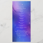 Lila Nebula Celestial Art Weltraum Hochzeit Programm (Rückseite)