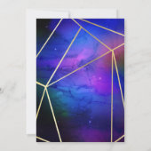 Lila Nebula Celestial Geometric Gold Verlobung Einladung (Rückseite)