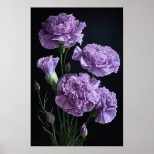 Lila Nelken Blume Art Print Poster
