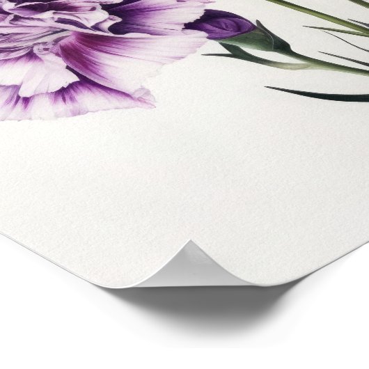 Lila Nelken Blume Art Print Poster (Ecke)