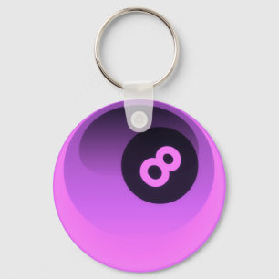 Lila Neon 8 Ball Schlüsselanhänger