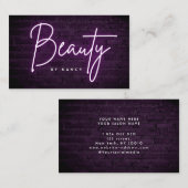 Lila Neon Beauty an der Ziegelmauer Visitenkarte (Vorne/Hinten)