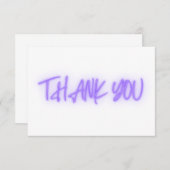 Lila Neon Danke, Trendy Dankeskarte (Vorne/Hinten)